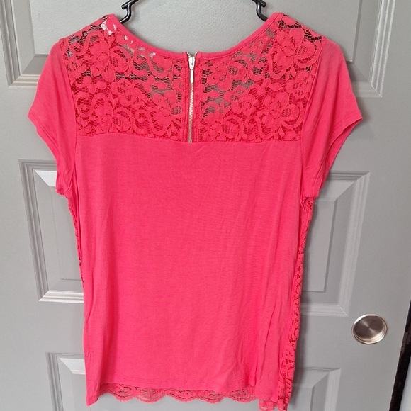 New York & Company Coral Lace Short Sleeve Blouse - Picture 9 of 10
